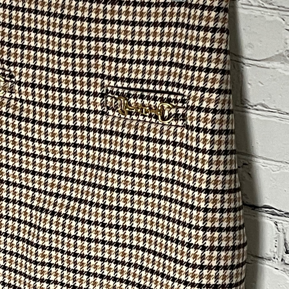LOFT Houndstooth Mini Skirt in Black and Tan - Picture 2 of 5
